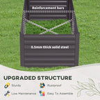 Galvanized Raised Garden Bed Kit with Reinforcing Bars, Large and Tall Metal Planter Box for Vegetables, Flowers and Herbs, 6' x 3' x 2', Dark Gray
