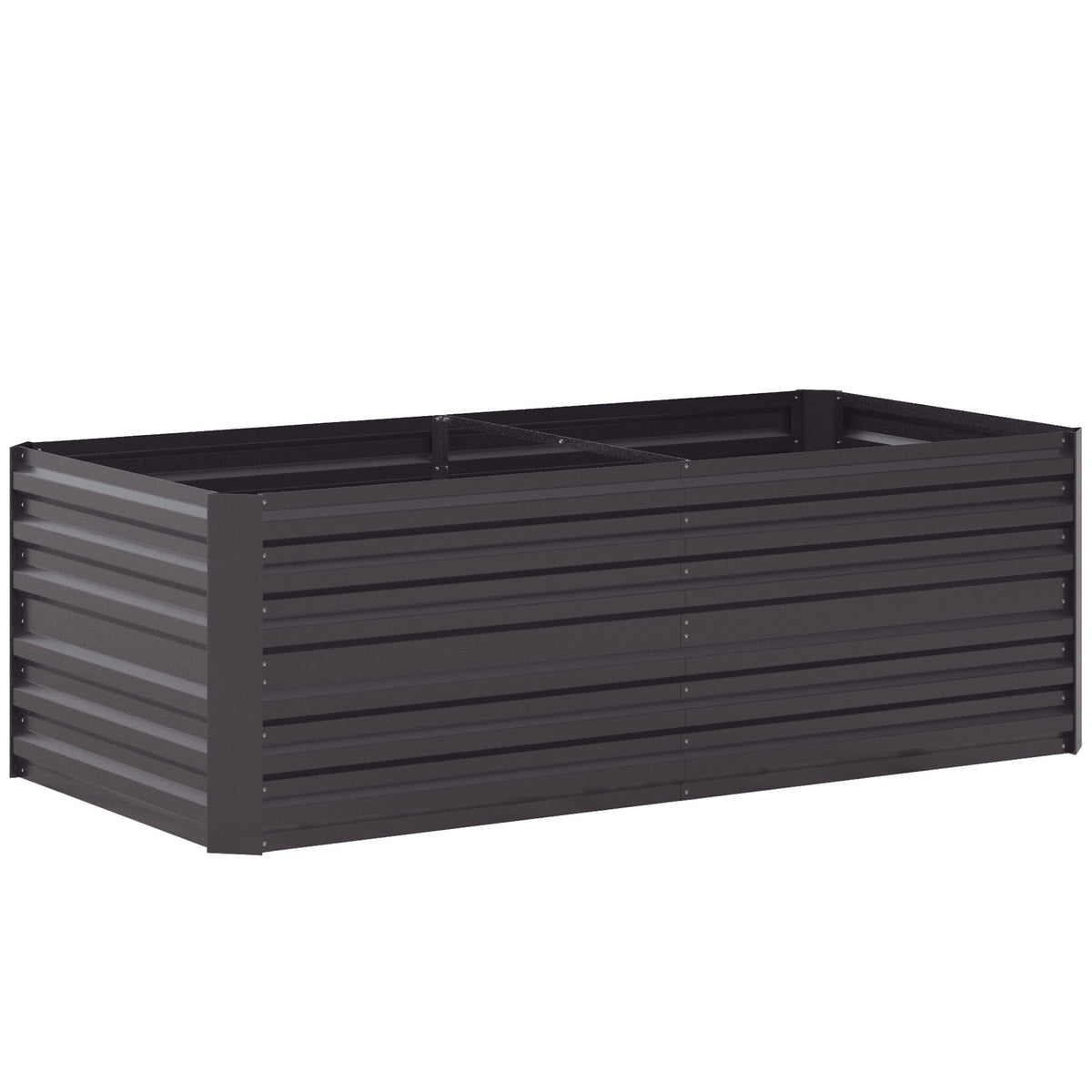 Galvanized Raised Garden Bed Kit with Reinforcing Bars, Large and Tall Metal Planter Box for Vegetables, Flowers and Herbs, 6' x 3' x 2', Dark Gray