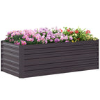 Galvanized Raised Garden Bed Kit with Reinforcing Bars, Large and Tall Metal Planter Box for Vegetables, Flowers and Herbs, 6' x 3' x 2', Dark Gray