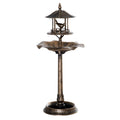 Antique Gold 3-in-1 Garden Bird Bath with Feeder & Underneath Flower Planter