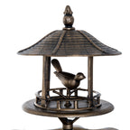Antique Gold 3-in-1 Garden Bird Bath with Feeder & Underneath Flower Planter