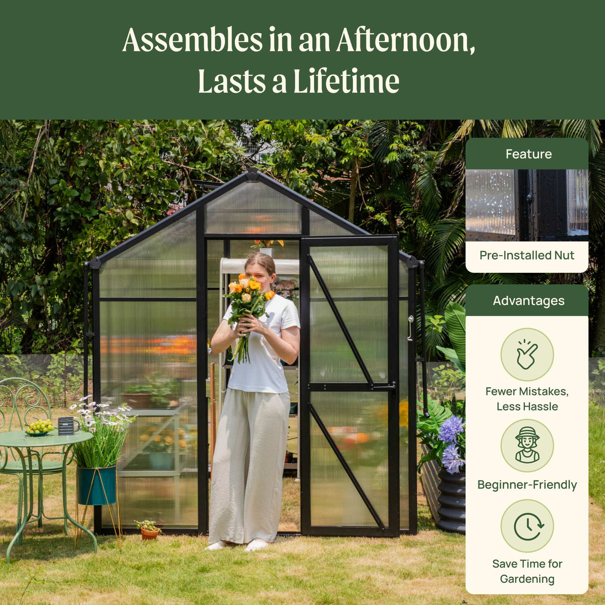 Vego Junior Victorian Greenhouse - 6.5ft Wide