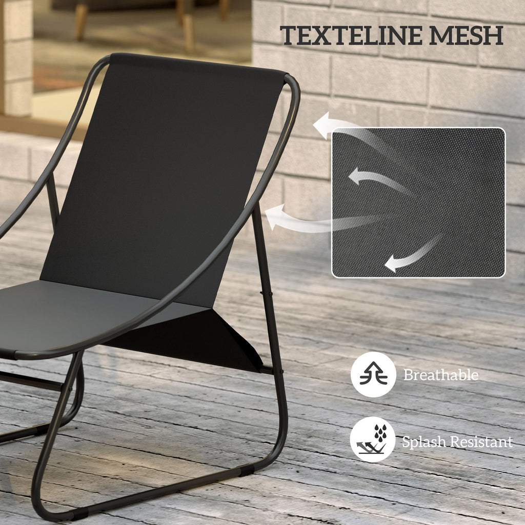 4 Seater Steel Outdoor Sofa Set with Chairs, Glass Coffee Table & Thick Cushions, Light Grey