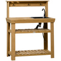 Potting Bench with Removable Sink & Faucet, Storage Shelves