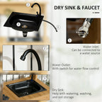 Potting Bench with Removable Sink & Faucet, Storage Shelves