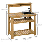 Potting Bench with Removable Sink & Faucet, Storage Shelves