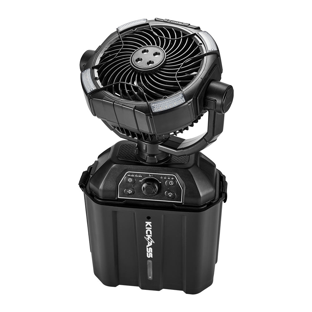 KickAss Portable 20,000mAh Misting Fan with LED & Power Bank for Camping