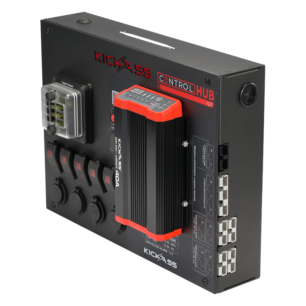 KickAss 12V Control Hub / Panel with 40A DCDC Charger