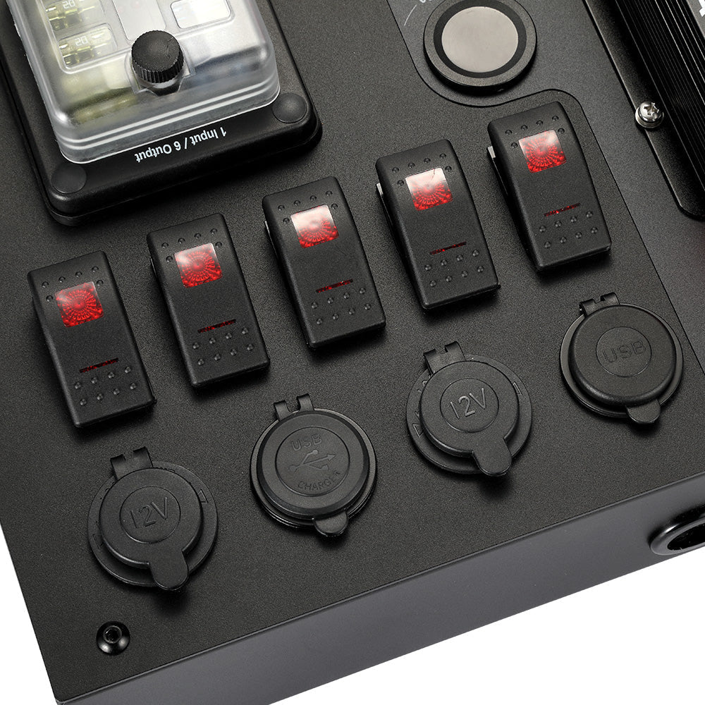 KickAss 12V Control Hub / Panel with 40A DCDC Charger