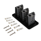 KickAss Triple 50A Anderson Flush Mount 2 Hole Panel | Grey 50A Connector