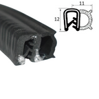 TSEC116 Side Seal with Small Fins – Rubber Edge Trim Seal (1–3mm Panel Grip)