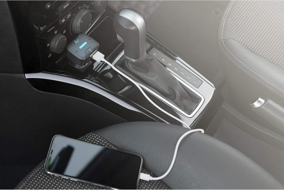 KitSound KSFRPL In-Car Dual Charger Auto USB Power Adapter with Alexa - Black