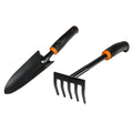 5-Teeth Rake and Narrow Spade Garden Tool Set