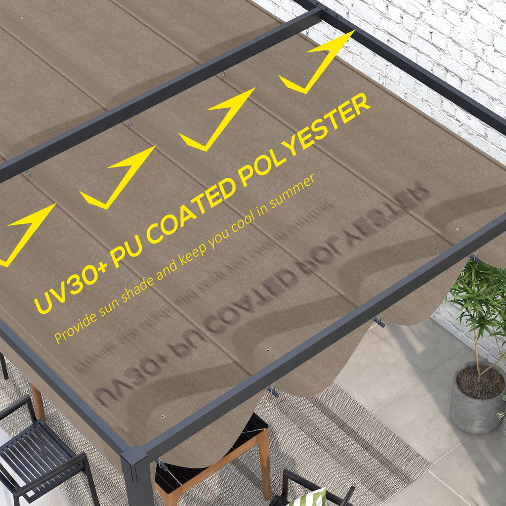 Retractable Pergola Replacement Cover, UV30+ Protected Fabric for 2.85 x 2m Pergola, Coffee