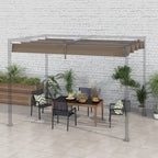 Retractable Pergola Replacement Cover, UV30+ Protected Fabric for 2.85 x 2m Pergola, Coffee