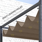 Retractable Pergola Replacement Cover, UV30+ Protected Fabric for 2.85 x 2m Pergola, Coffee