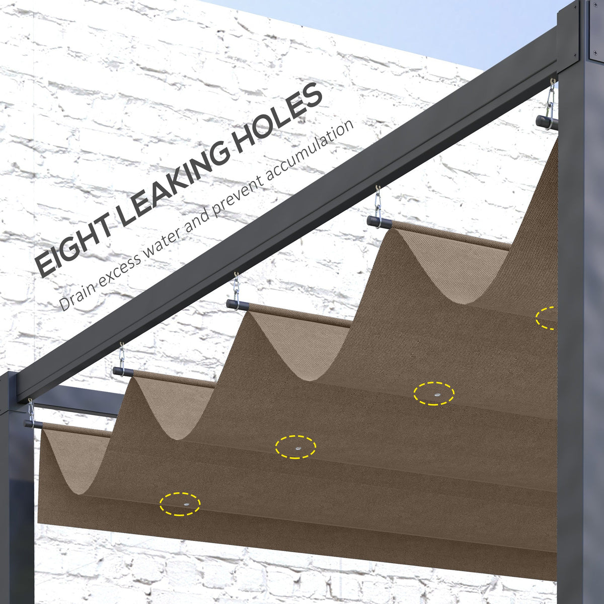 Retractable Pergola Replacement Cover, UV30+ Protected Fabric for 2.85 x 2m Pergola, Coffee