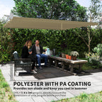 Retractable Pergola Shade Cover, Replacement Canopy Fabric for 4 x 3m Pergola, Tan