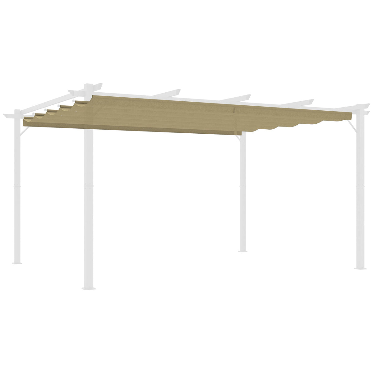 Retractable Pergola Shade Cover, Replacement Canopy Fabric for 4 x 3m Pergola, Tan