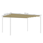 Retractable Pergola Shade Cover, Replacement Canopy Fabric for 4 x 3m Pergola, Tan