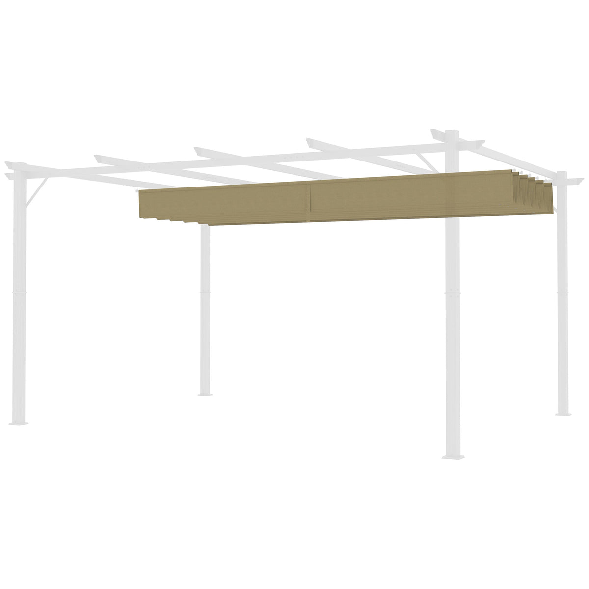 Retractable Pergola Shade Cover, Replacement Canopy Fabric for 4 x 3m Pergola, Tan