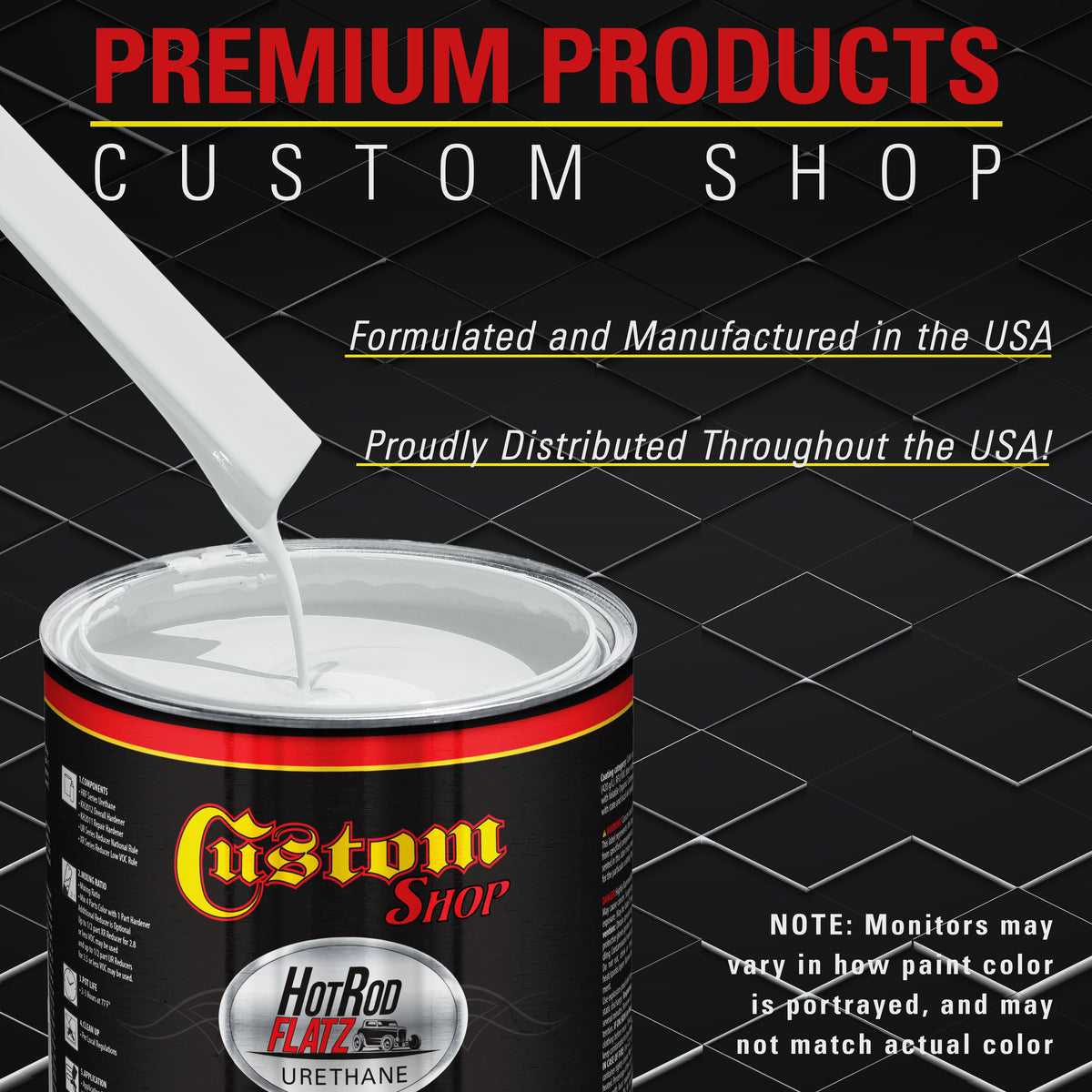 Alpine White - Hot Rod Flatz Flat Matte Satin Urethane Auto Paint - Complete Gallon Paint Kit Coating