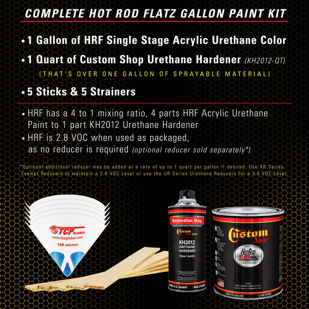 School Bus Yellow - Hot Rod Flatz Flat Matte Satin Urethane Auto Paint - Complete Gallon Paint Kit