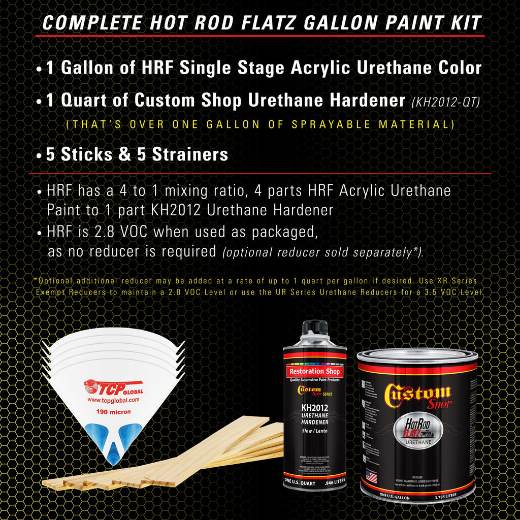 Electric Yellow - Hot Rod Flatz Flat Matte Satin Urethane Auto Paint - Complete Gallon Paint Kit