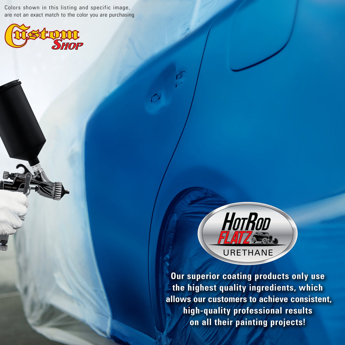 Reflex Blue - Hot Rod Flatz Flat Matte Satin Urethane Auto Paint - Complete Gallon Paint Kit Coating