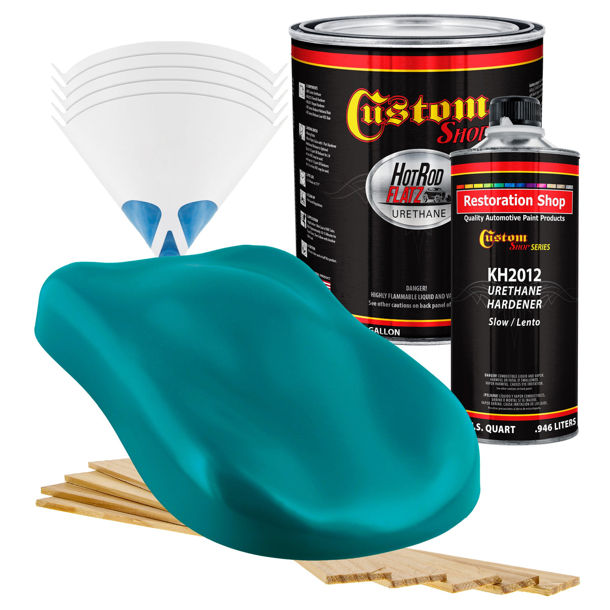 Deep Aqua - Hot Rod Flatz Flat Matte Satin Urethane Auto Paint - Complete Gallon Paint Kit Coating