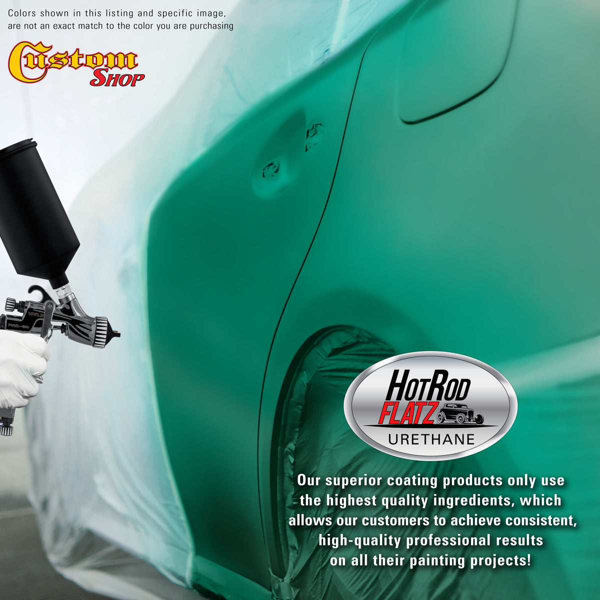Transport Green - Hot Rod Flatz Flat Matte Satin Urethane Auto Paint - Complete Quart Paint Kit