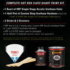 Emerald Green - Hot Rod Flatz Flat Matte Satin Urethane Auto Paint - Complete Quart Paint Kit Coating