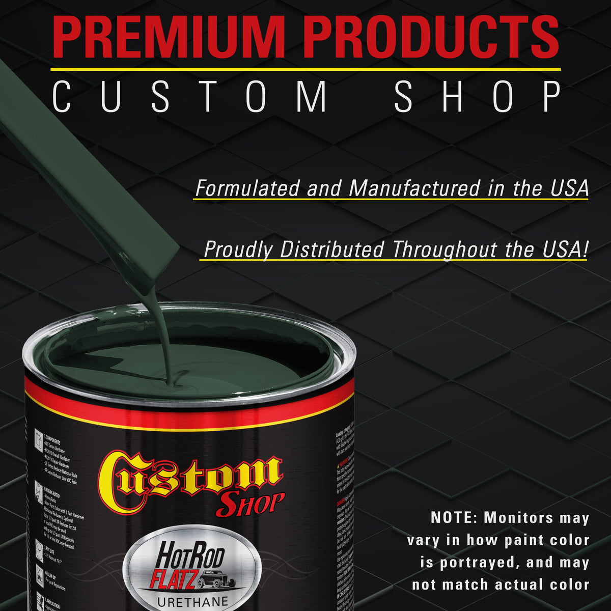 British Racing Green - Hot Rod Flatz Flat Matte Satin Urethane Auto Paint - Complete Quart Paint Kit