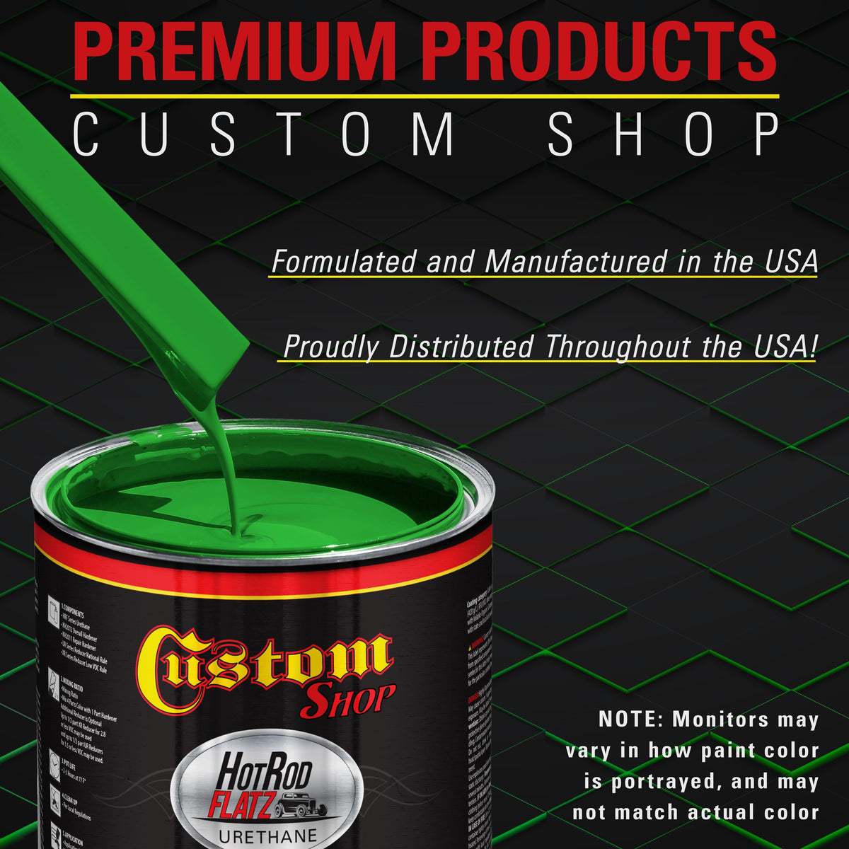 Vibrant Lime Green - Hot Rod Flatz Flat Matte Satin Urethane Auto Paint - Complete Gallon Paint Kit