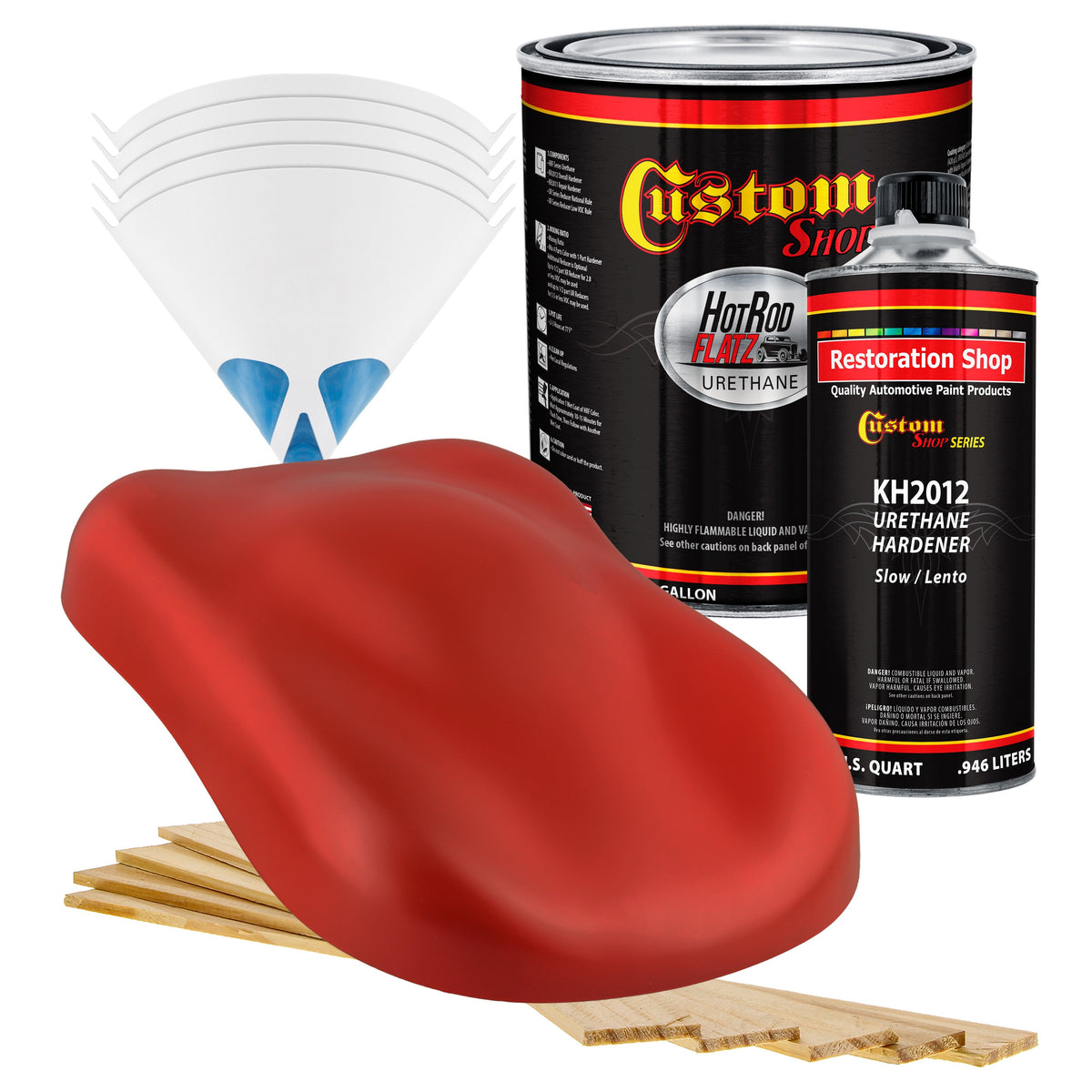 Tractor Red - Hot Rod Flatz Flat Matte Satin Urethane Auto Paint - Complete Gallon Paint Kit Coating