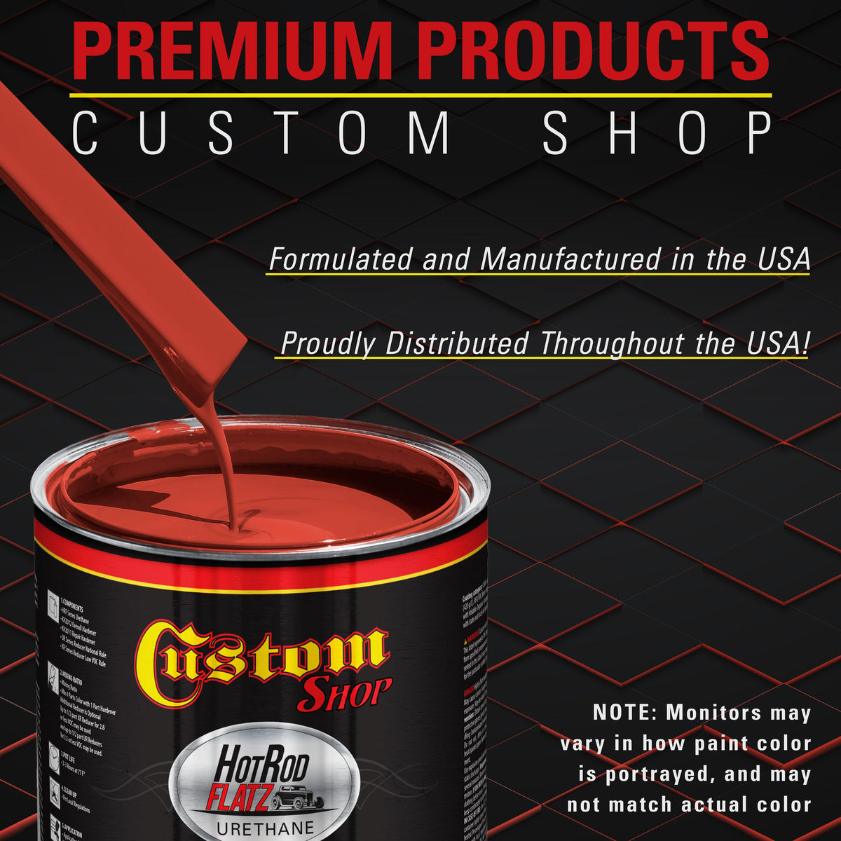 Tractor Red - Hot Rod Flatz Flat Matte Satin Urethane Auto Paint - Complete Gallon Paint Kit Coating