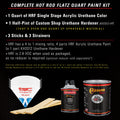 Burgundy - Hot Rod Flatz Flat Matte Satin Urethane Auto Paint - Complete Quart Paint Kit Coating, 4:1