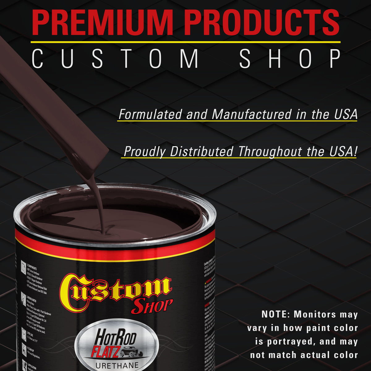 Royal Maroon - Hot Rod Flatz Flat Matte Satin Urethane Auto Paint - Complete Quart Paint Kit Coating