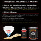 Reptile Red - Hot Rod Flatz Flat Matte Satin Urethane Auto Paint - Complete Quart Paint Kit Coating