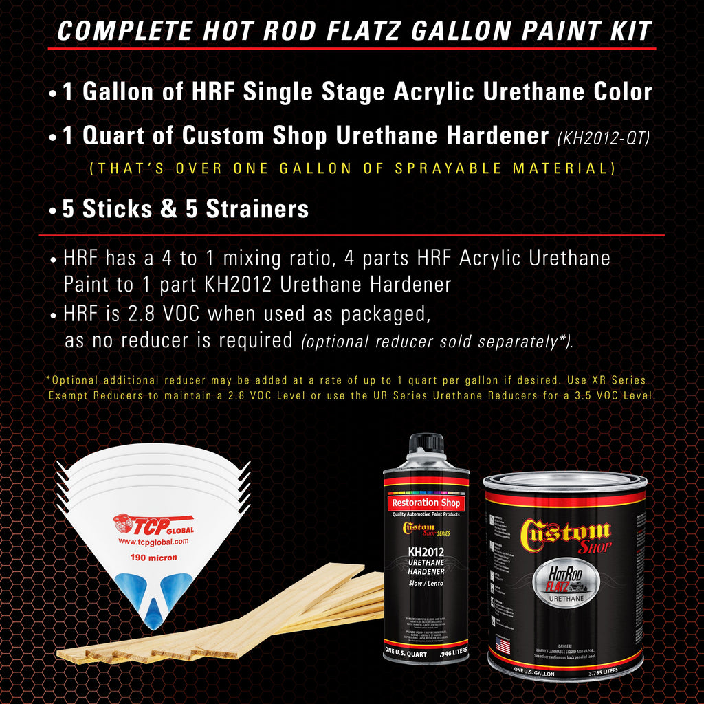 Scarlet Red - Hot Rod Flatz Flat Matte Satin Urethane Auto Paint - Complete Gallon Paint Kit Coating
