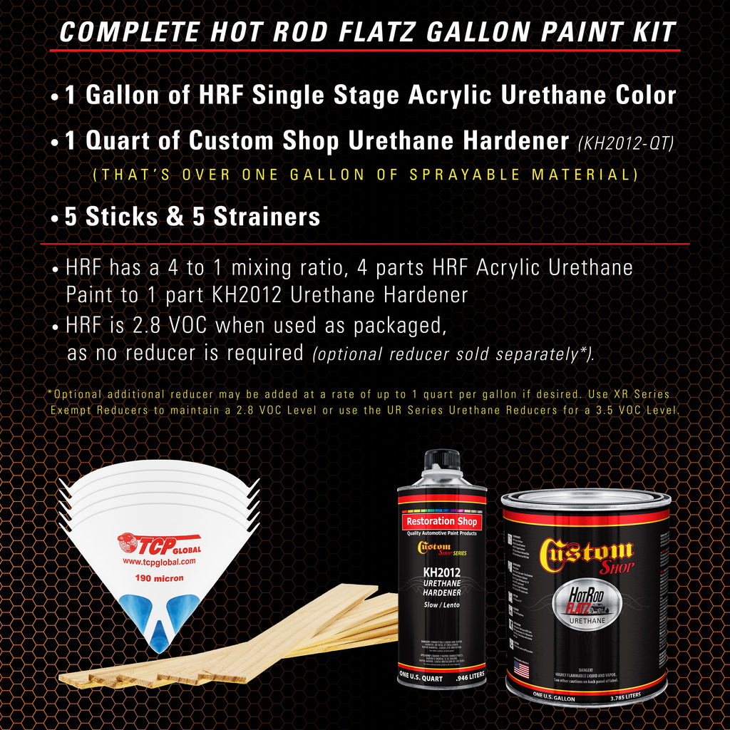 Omaha Orange - Hot Rod Flatz Flat Matte Satin Urethane Auto Paint - Complete Gallon Paint Kit Coating