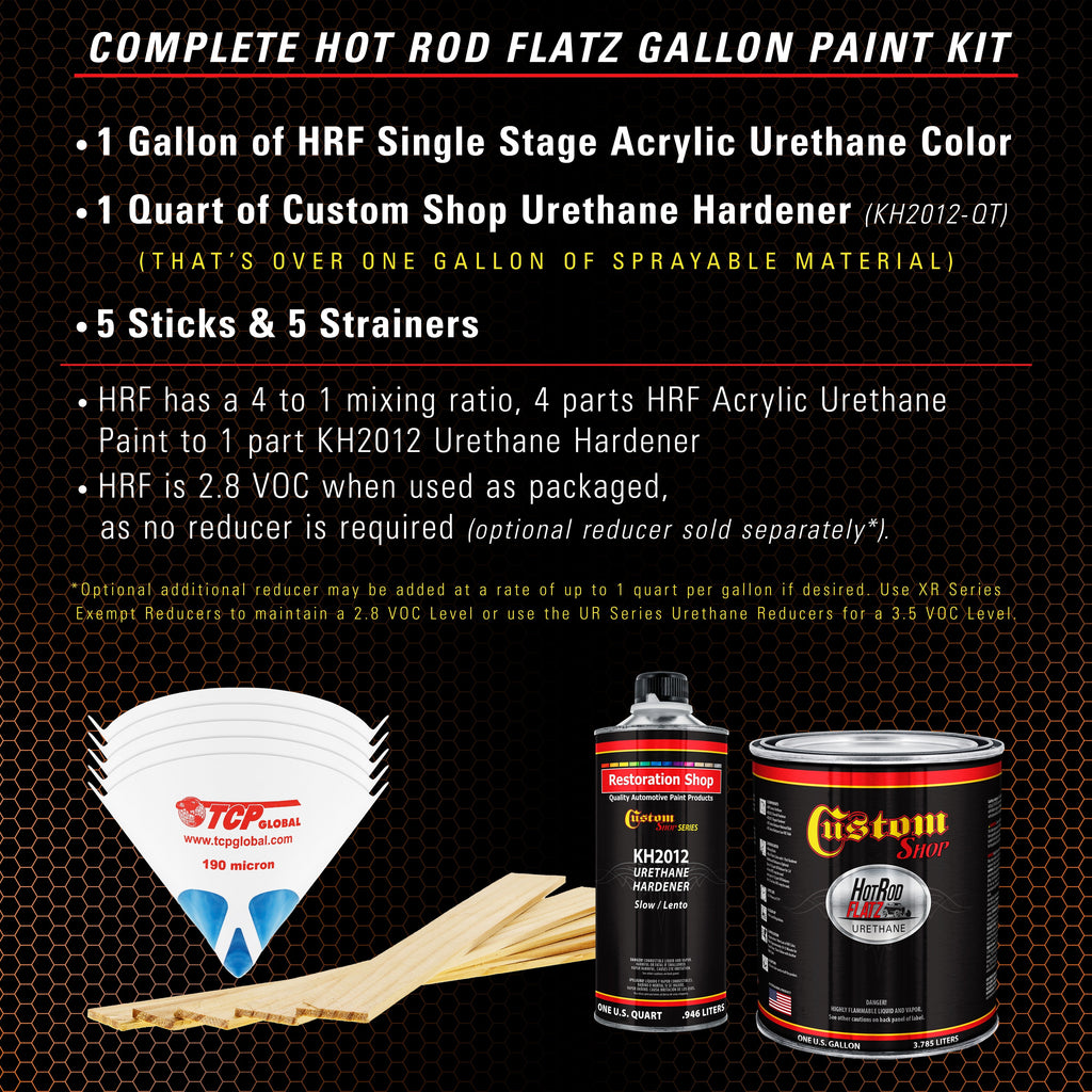 Sunset Orange - Hot Rod Flatz Flat Matte Satin Urethane Auto Paint - Complete Gallon Paint Kit