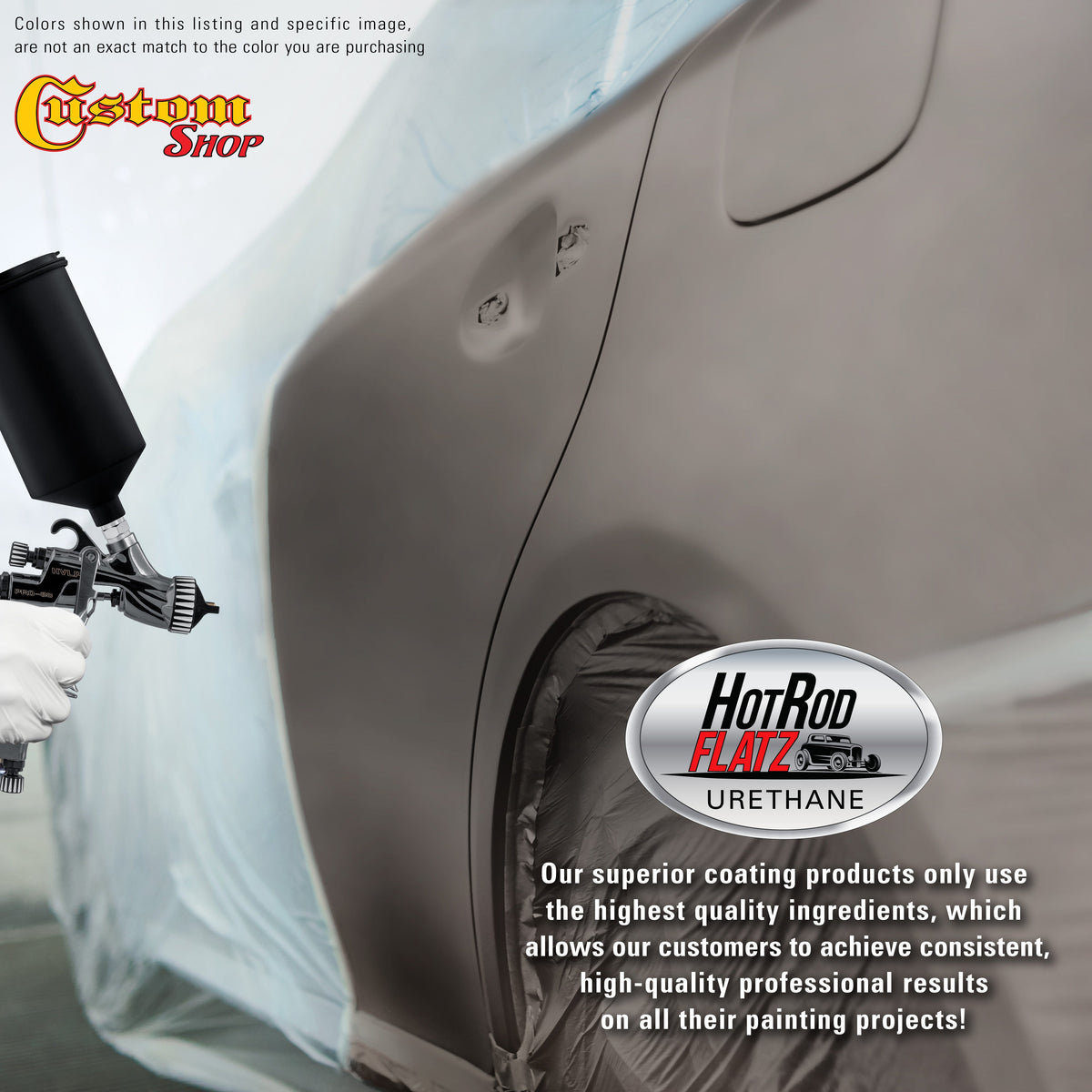 Graphite Gray Metallic - Hot Rod Flatz Flat Matte Satin Urethane Auto Paint - Complete Quart Paint Kit