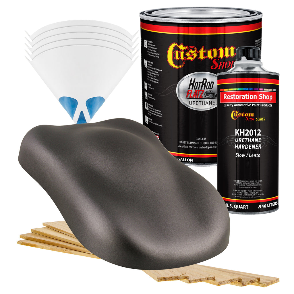 Meteor Gray Metallic - Hot Rod Flatz Flat Matte Satin Urethane Auto Paint - Complete Gallon Paint Kit