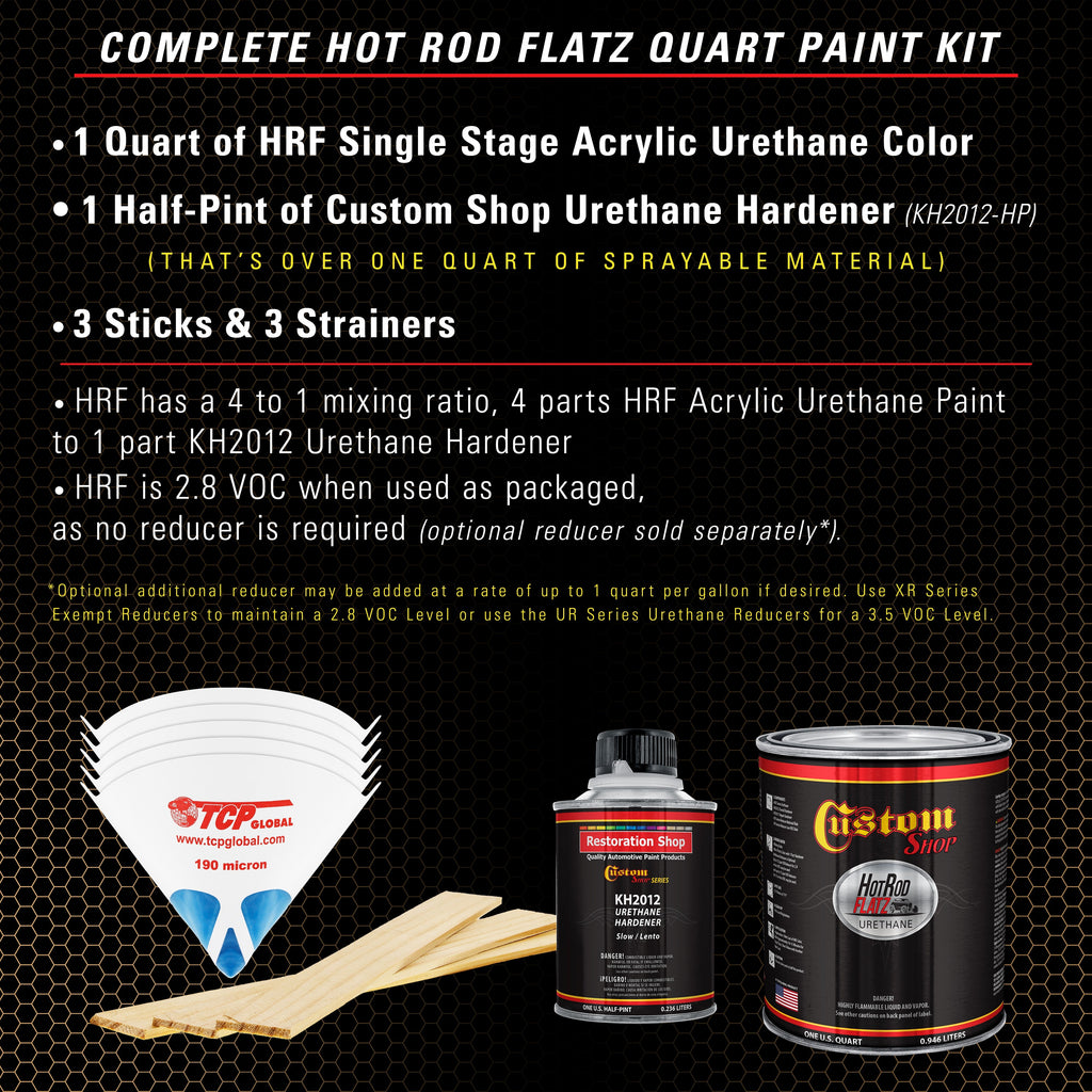 Honey Gold Metallic - Hot Rod Flatz Flat Matte Satin Urethane Auto Paint - Complete Quart Paint Kit