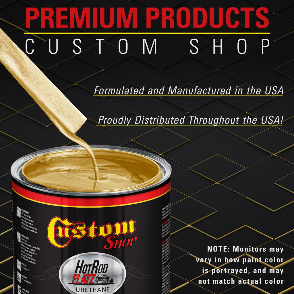 Anniversary Gold Metallic - Hot Rod Flatz Flat Matte Satin Urethane Auto Paint - Complete Gallon Paint Kit
