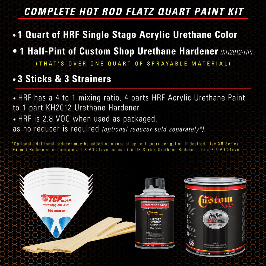 Atomic Orange Pearl - Hot Rod Flatz Flat Matte Satin Urethane Auto Paint - Complete Quart Paint Kit