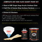 Glacier Blue Metallic - Hot Rod Flatz Flat Matte Satin Urethane Auto Paint - Complete Quart Paint Kit