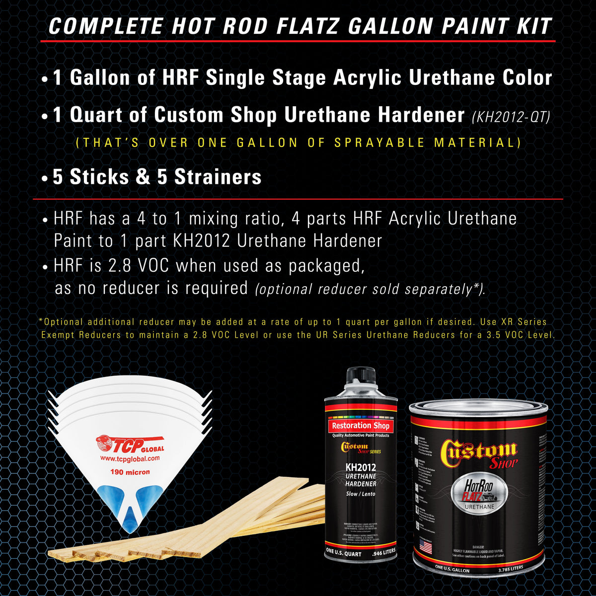 Sonic Blue Metallic - Hot Rod Flatz Flat Matte Satin Urethane Auto Paint - Complete Gallon Paint Kit