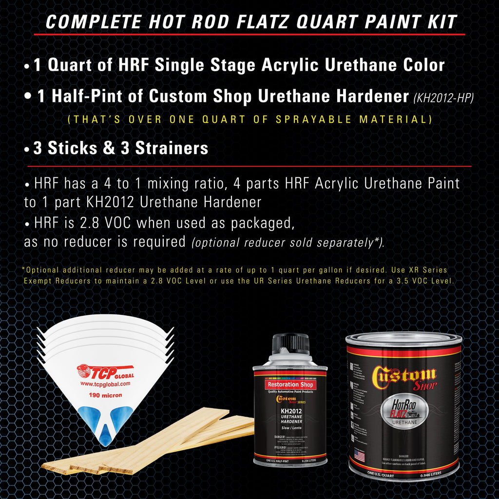 Sonic Blue Metallic - Hot Rod Flatz Flat Matte Satin Urethane Auto Paint - Complete Quart Paint Kit
